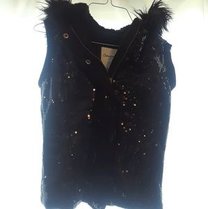 sequin winter puffer vest